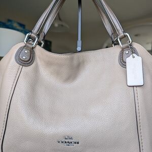 Coach Eddy 28 Satchel Tan Leather Women's Bag And Crossbody.